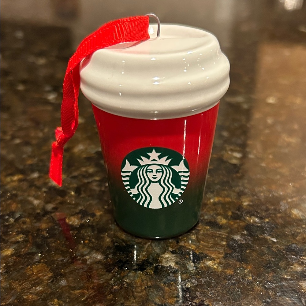 NWOT 2021 Starbucks Holiday Cup Ornament in Red and Green